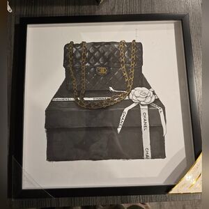 Chanel Quilted Handbag Art Print 14x14 Wall Decor